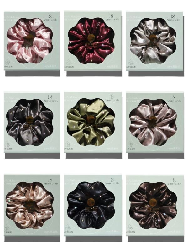 6CM 22momme Diamond Silk scrunchies 100% Mulberry silk