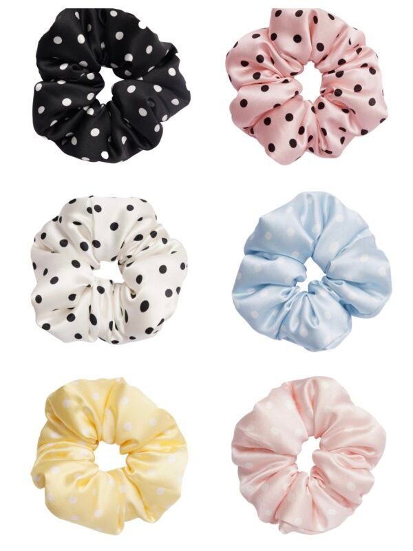 6CM/8CM 30momme Polka dot Pillow Silk scrunchies 100% Mulberry silk